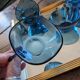 8 lagoon blue cups – 1970s, retro shine