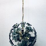 Italian sputnik murano glass smoked glass and metal, 1960s