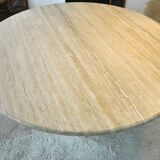 Round travertine table