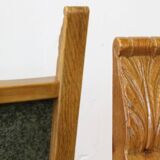 Vintage 1950s signature, solid oak dining throne chairs, Danish craftsmanship