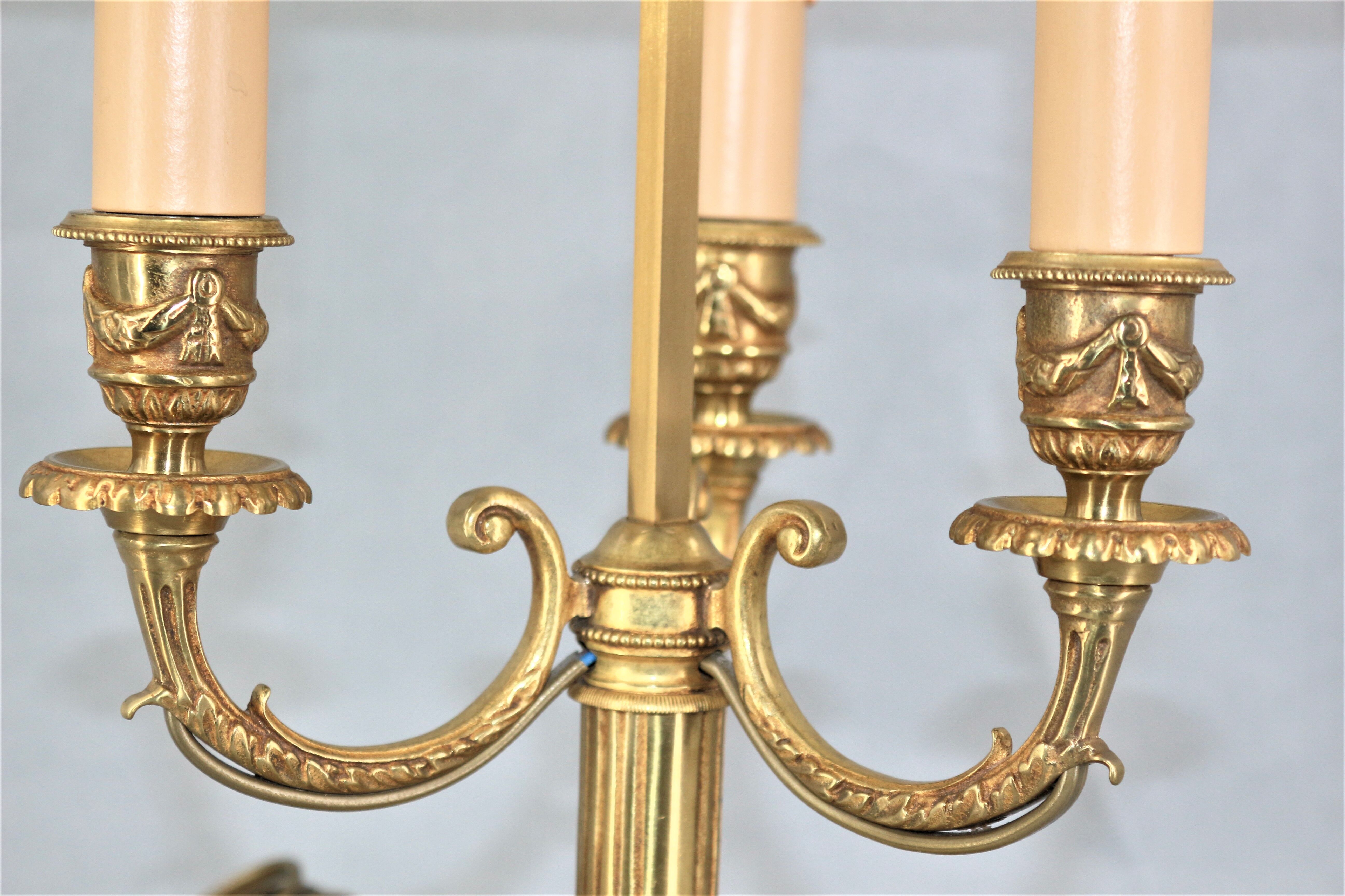 Empire-style solid bronze hot water bottle lamp