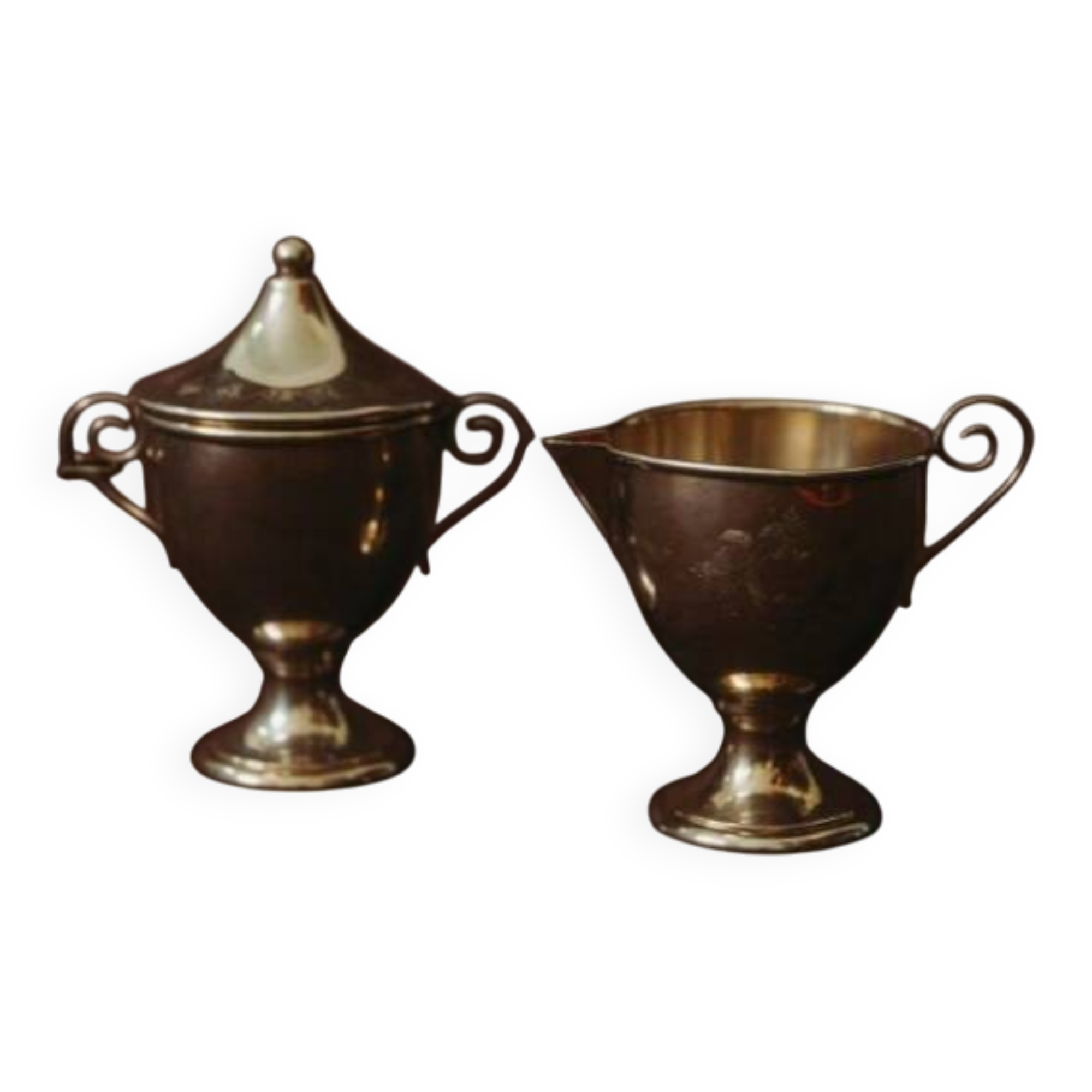 Vintage silver plated milk and sugar set