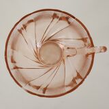 Set of 6 Vereco pink glass cups