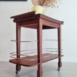 Art Deco wooden and brass serving trolley - small model