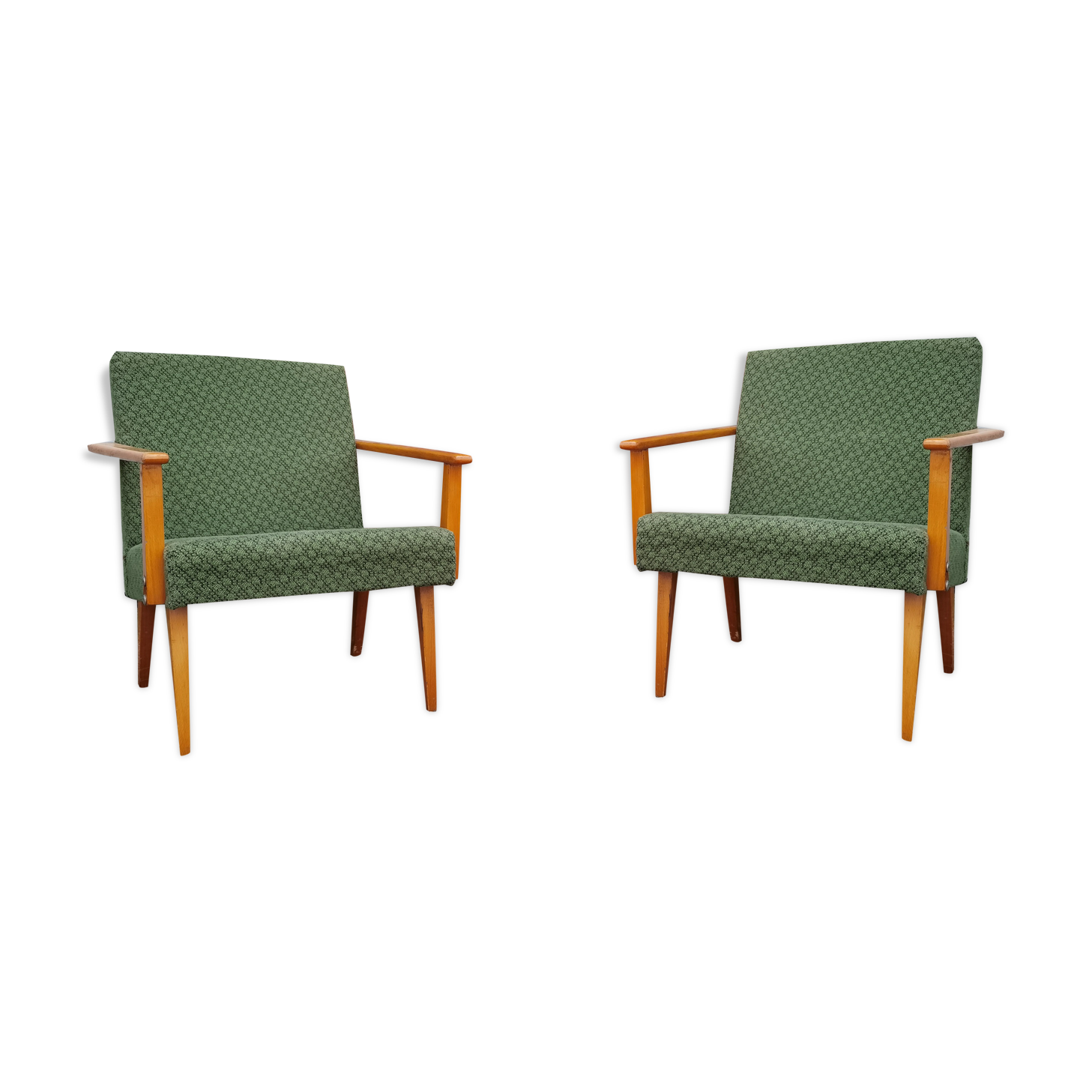 Pair of green Armchairs Tatra 1960