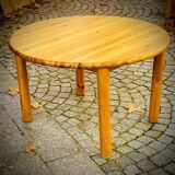 Round pine table with extensions by Rainer Daumiller