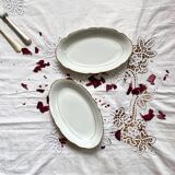 Set of 2 small dishes with gilding, Sologne Lamotte porcelain