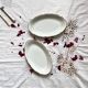 Set of 2 small dishes with gilding, Sologne Lamotte porcelain