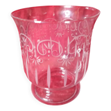 Glass soliflore vase with patterns
