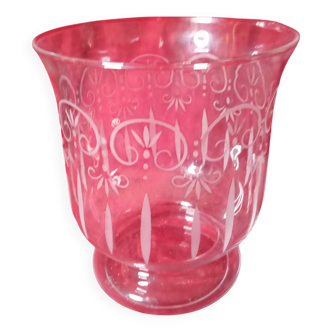 Glass soliflore vase with patterns