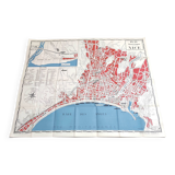 Tourist plan map of Nice 1950 Côte d'Azur