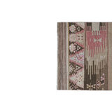 Handwoven Vintage Sivas Kilim Runner in Green Geometric Pattern 2'8'' x 12'6''