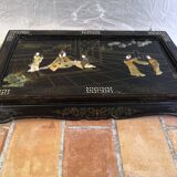 Ancienne table basse rectangulaire asiatique escamotable