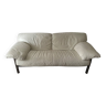 Potrona Frau white leather 2 seater sofa