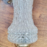 Pair of vintage brass and chiseled glass sconces - 50s