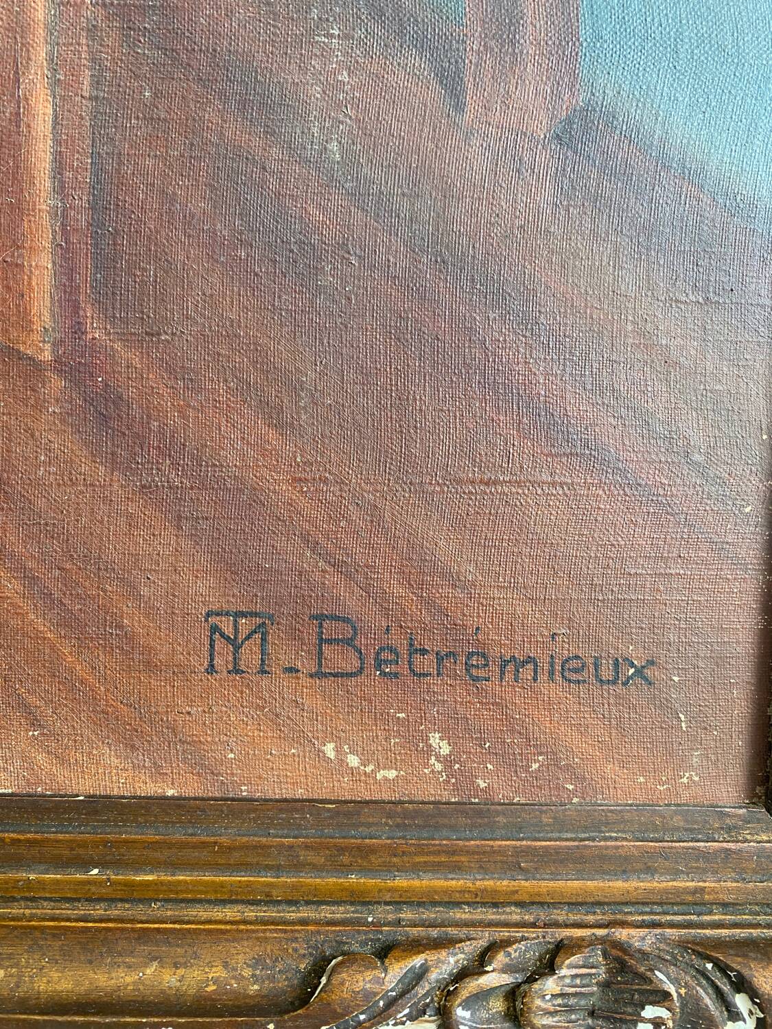 Oil on canvas inside the shawl