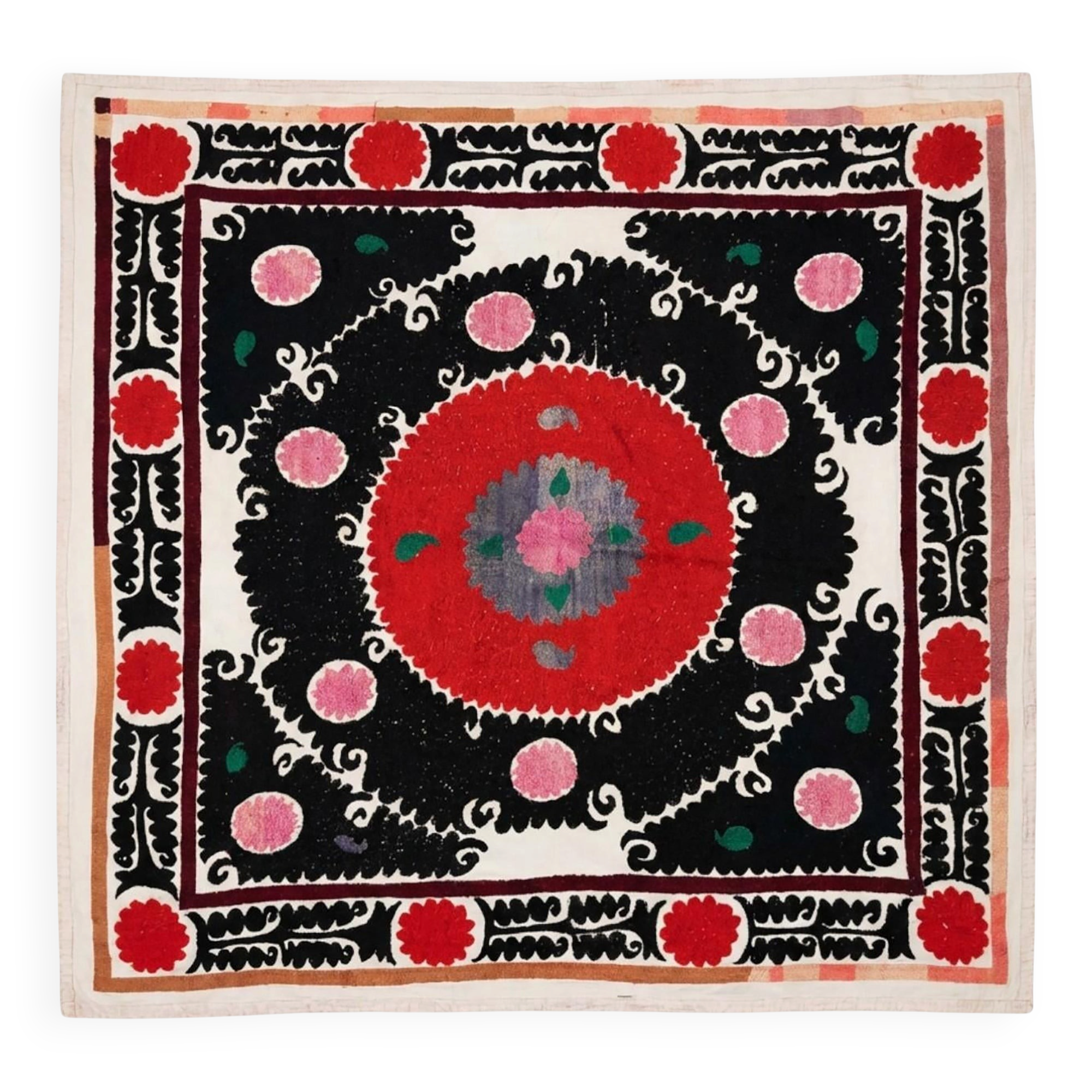 Vintage hand-embroidered tablecloth 127x135 cm