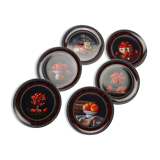 6 Dessert plates Bernardaud by the painter Chauray