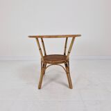 Italian Wicker and Rattan Coffee Table, 1970s