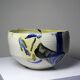 Large hand-turned stoneware salad bowl, signed, vintage from the 80s to 2000s.