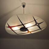 Modernist Czechoslovakian Zukov pendant light, geometric pattern, 1960