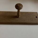 Modernist oak wall-mounted coat rack L53.5cm