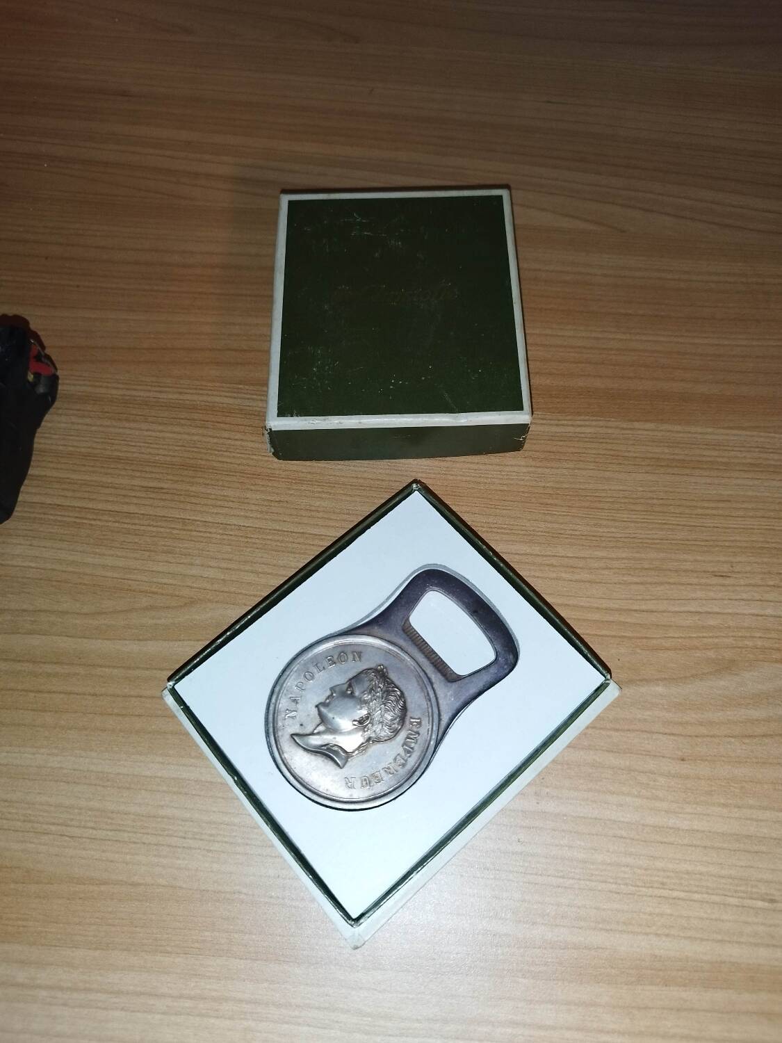 Christofle bottle opener silver metal box