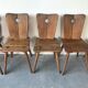 Suite of 6 savoyard solid wood chairs, circa 1950