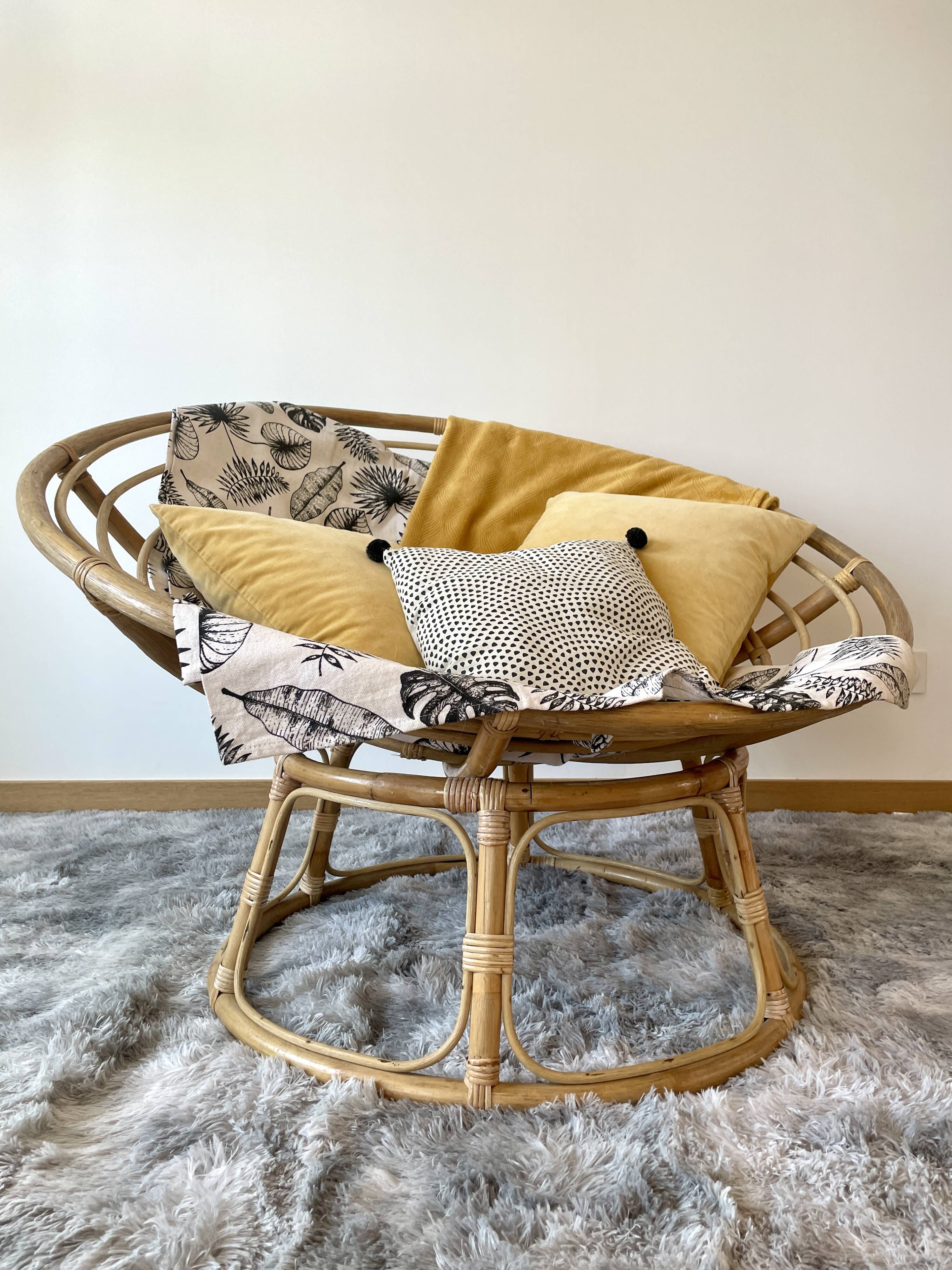 Papasan armchair or rattan loveseat