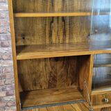 Renovated walnut bookcase, Poland 1958r.