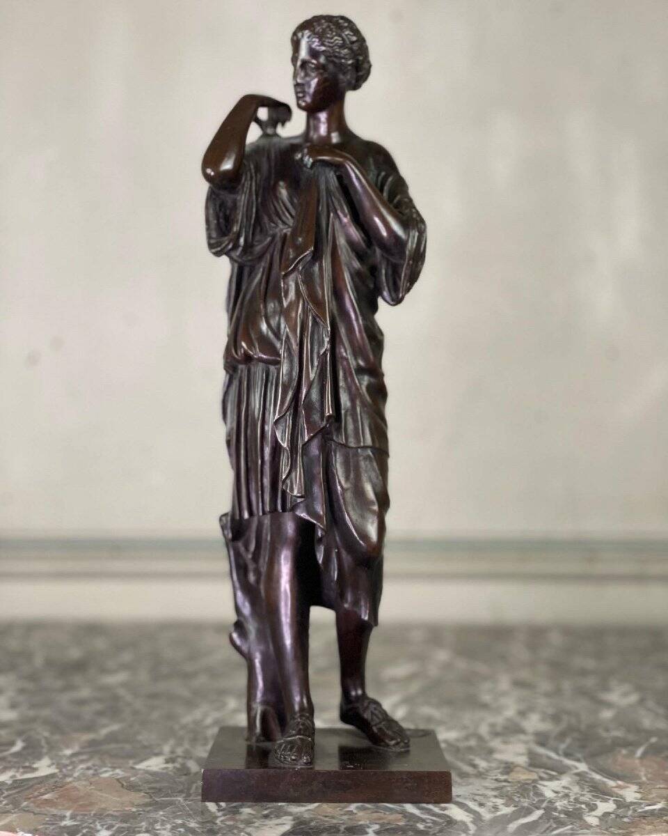 Diane de Gabies, bronze after the antique in marble