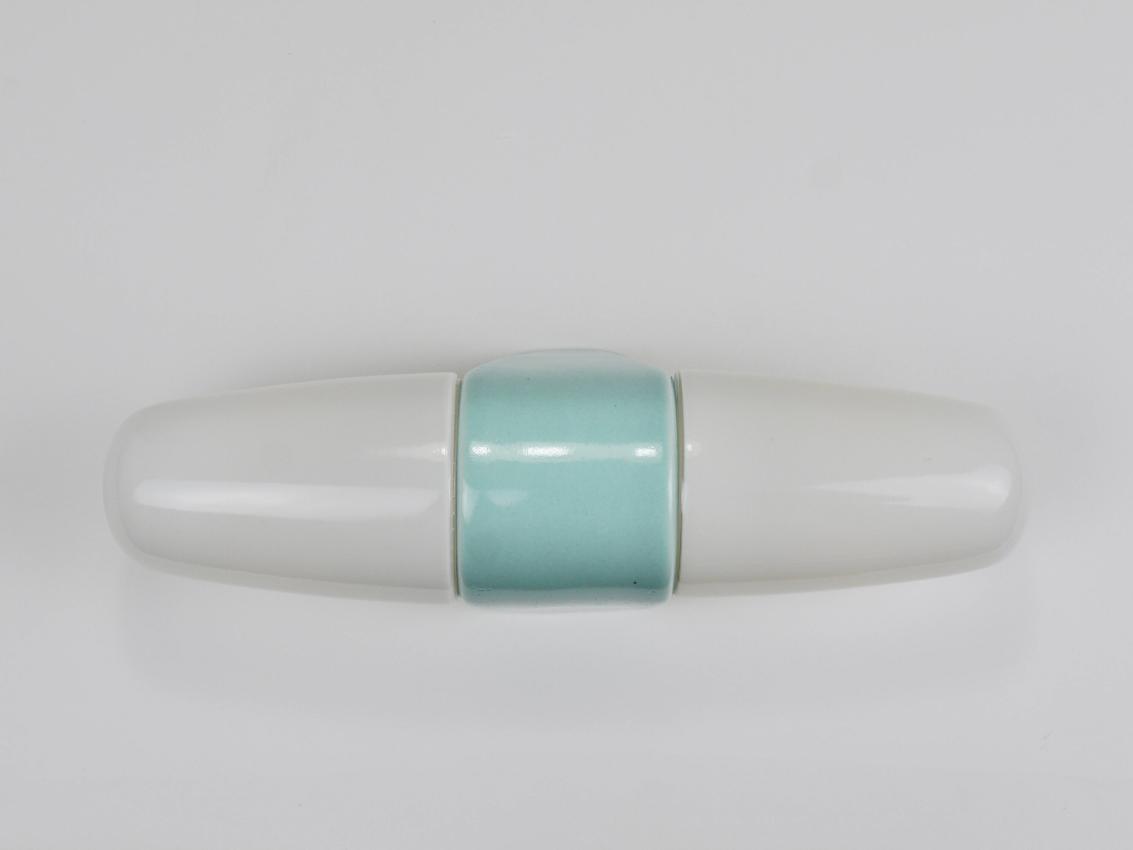 Wilhelm Wagenfeld Bauhaus Turquoise Double Sconce Wall Light, Germany, 1950
