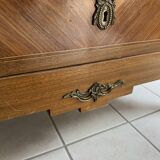 Louis XVI chest of drawers in marquetry with marble top