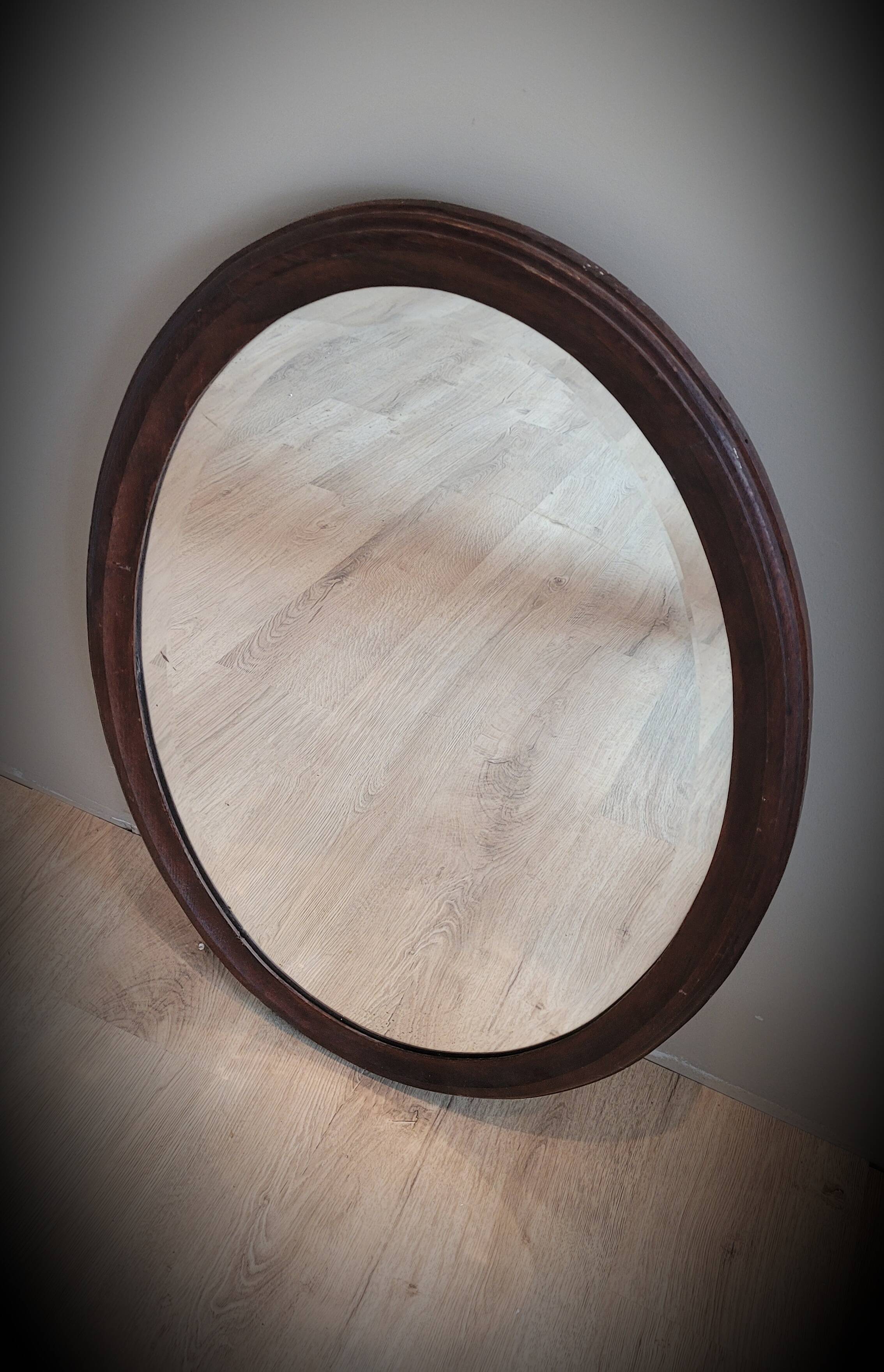 Mirror 58x84 oval wood 1950