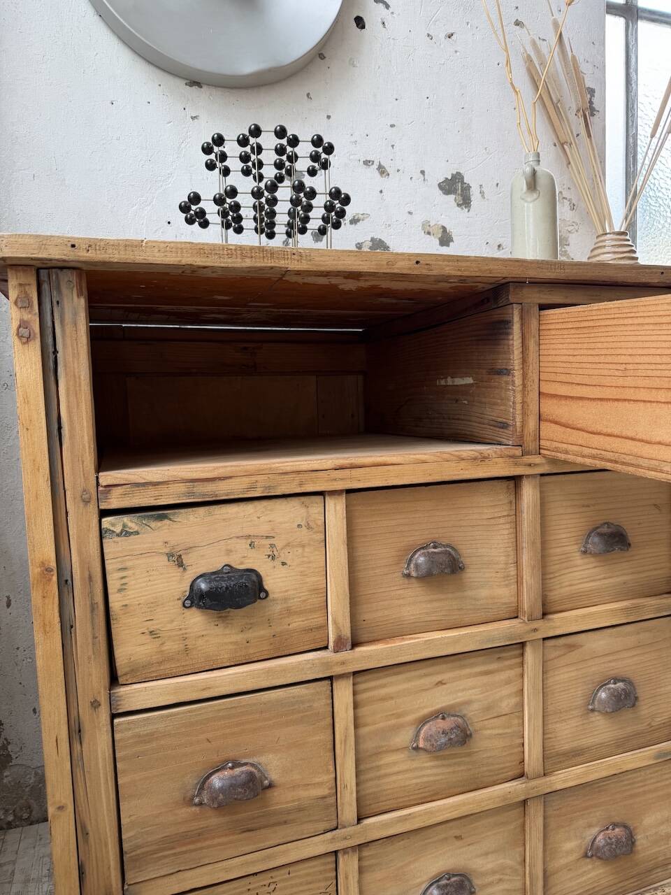 Meuble de métier pin XL années 50