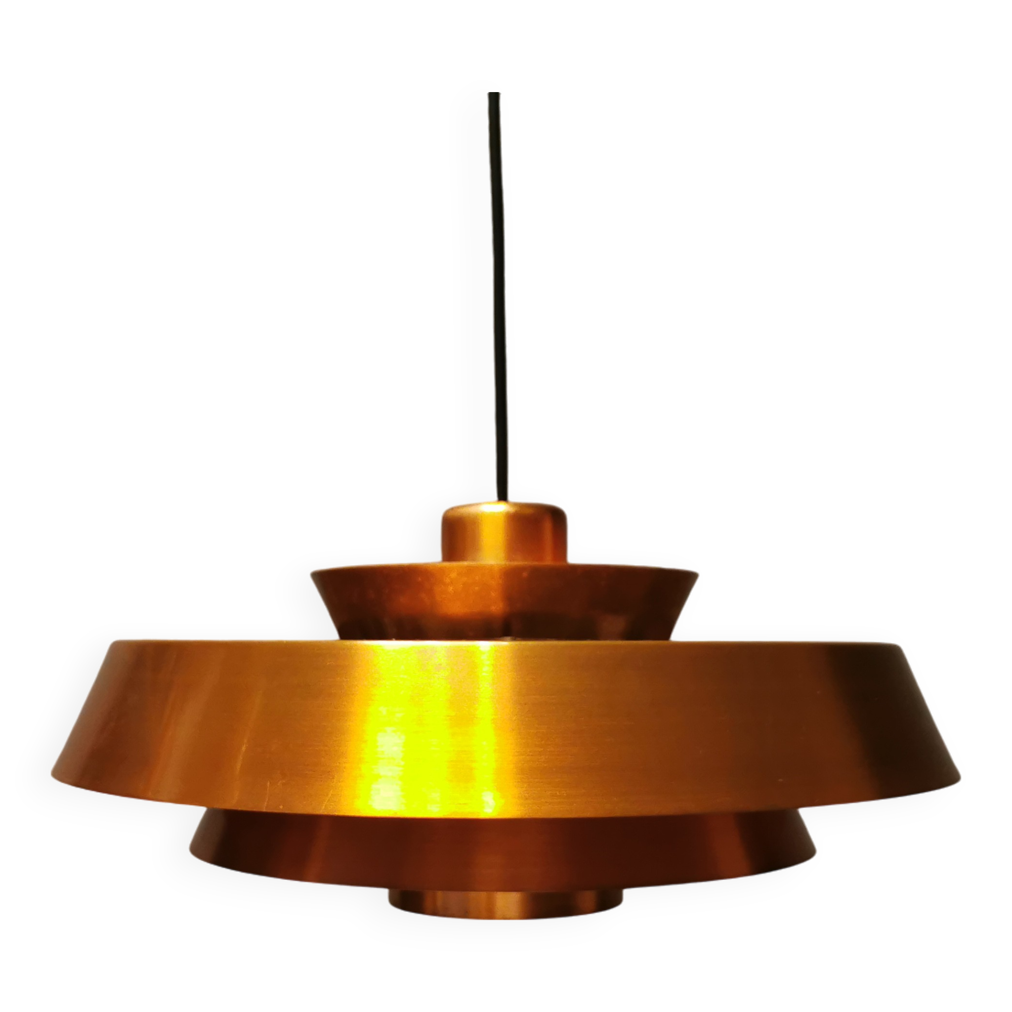 Hanging lamp model ‘Nova’ designed by Jo Hammerborg for Danish Fog&Mørup 1963 in copper