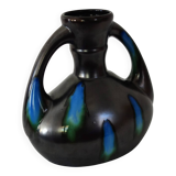 Flamed ceramic vase signed De Bruyn Five Lille