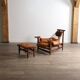 Jangada lounge chair with ottoman in cognac leather by Jean Gillon, Brazil, 1960s