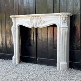 Louis XV style fireplace in Carrara marble circa 1880
