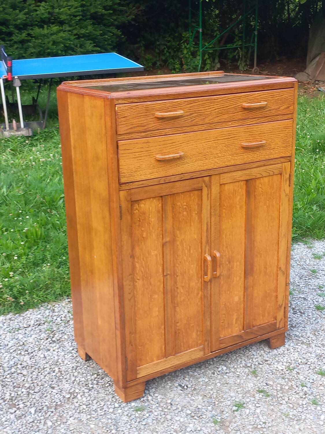 Parisian sideboard 2 doors 2 drawers at support height in oak