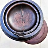 Ashtray on rustic wood stand circa 1970