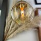 Lamp walking/suspension lamp large globe vintage molded glassware Murano smoked yellow