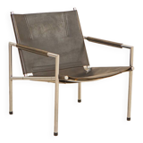 "SZ02" armchair in black/emerald leather by Martin Visser for Spectrum 60's