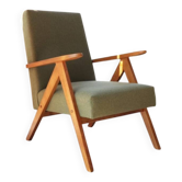 Fauteuil Vintage Design Vert Kiwi Bouclè
