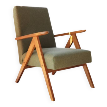 Fauteuil Vintage Design Vert Kiwi Bouclè