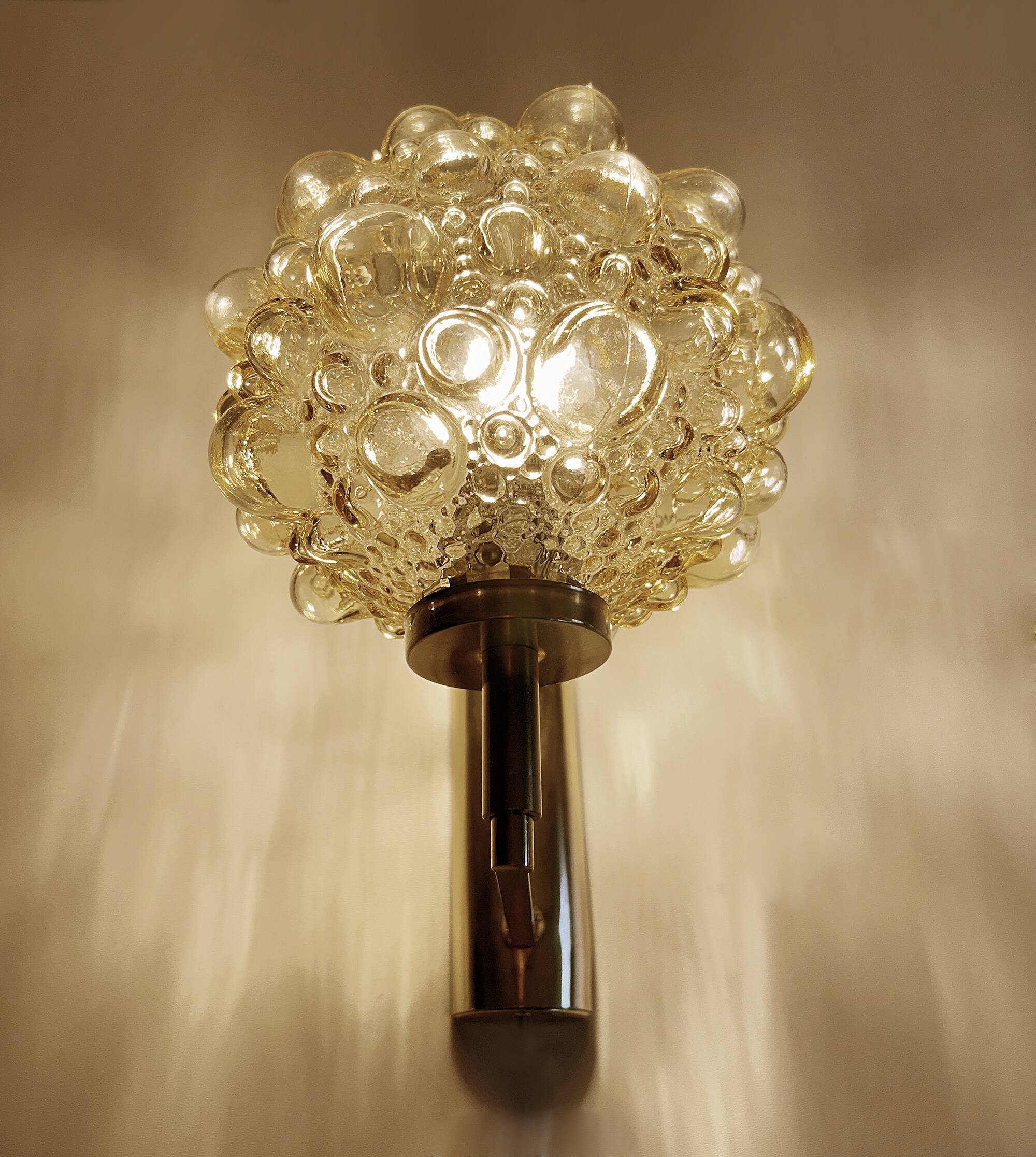 Vintage Limburg Glass Bubble Wall Lamp