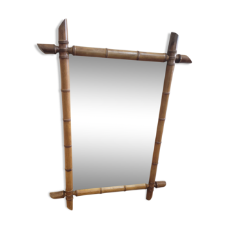 Bamboo wood mirror 80/58cms