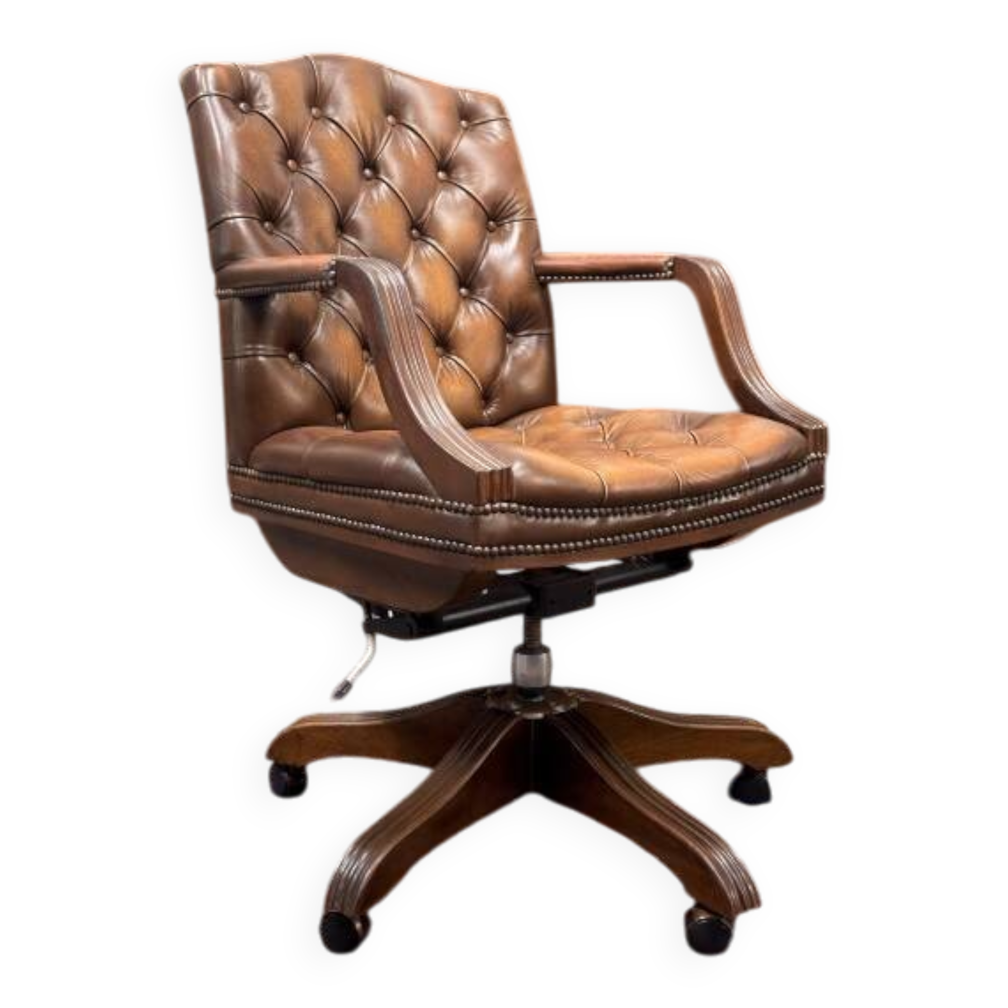 Brown Chesterfield President Chair