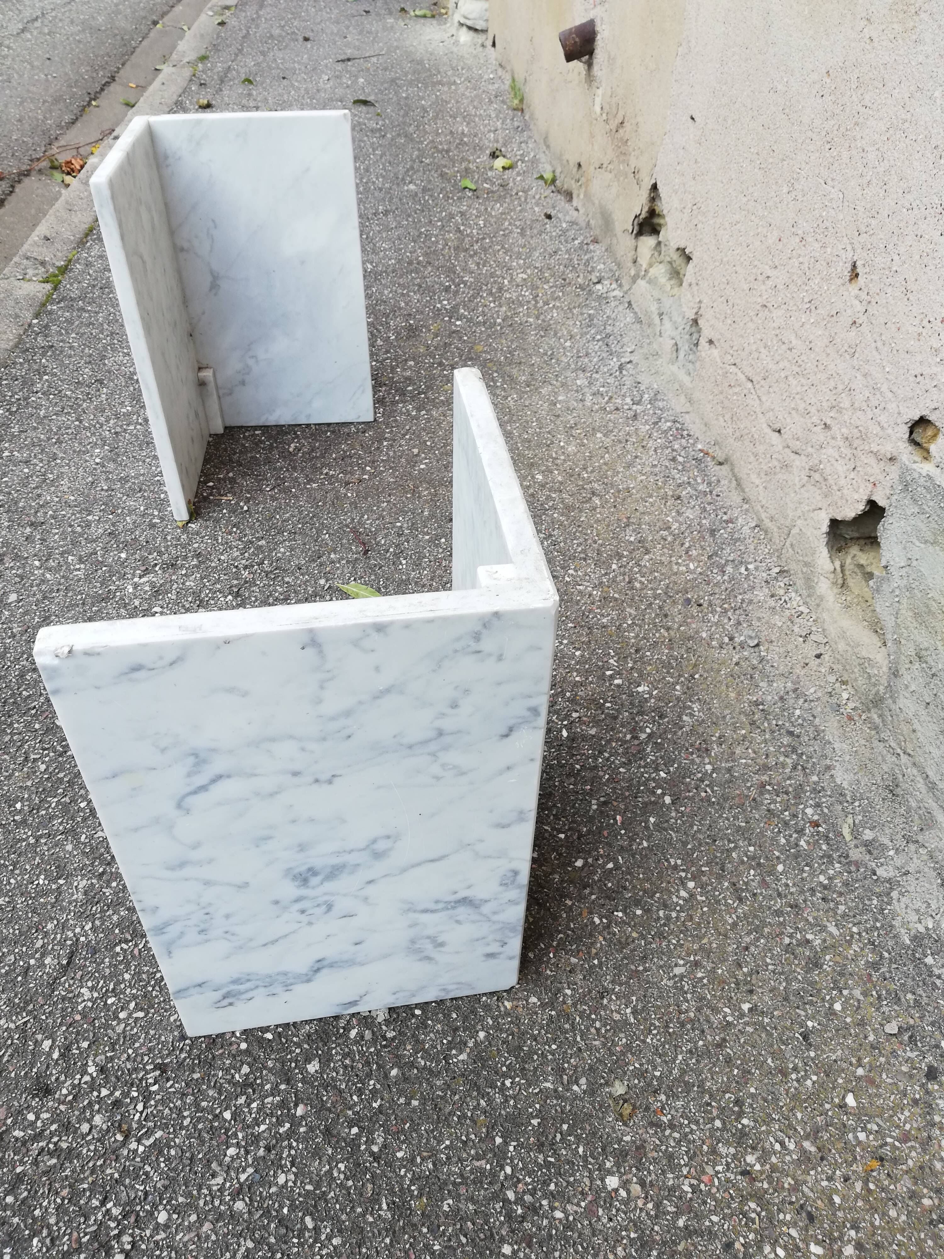 Vintage white Carrara marble coffee table