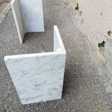 Vintage white Carrara marble coffee table